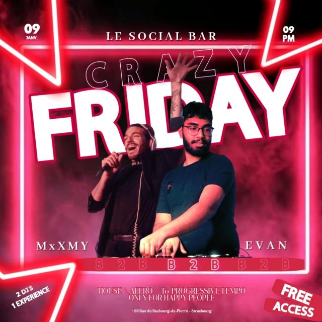 CRAZY -B2B- FRiDAY - LiVE REC - 09/01/26 @ Le Social Bar - Strasbourg
